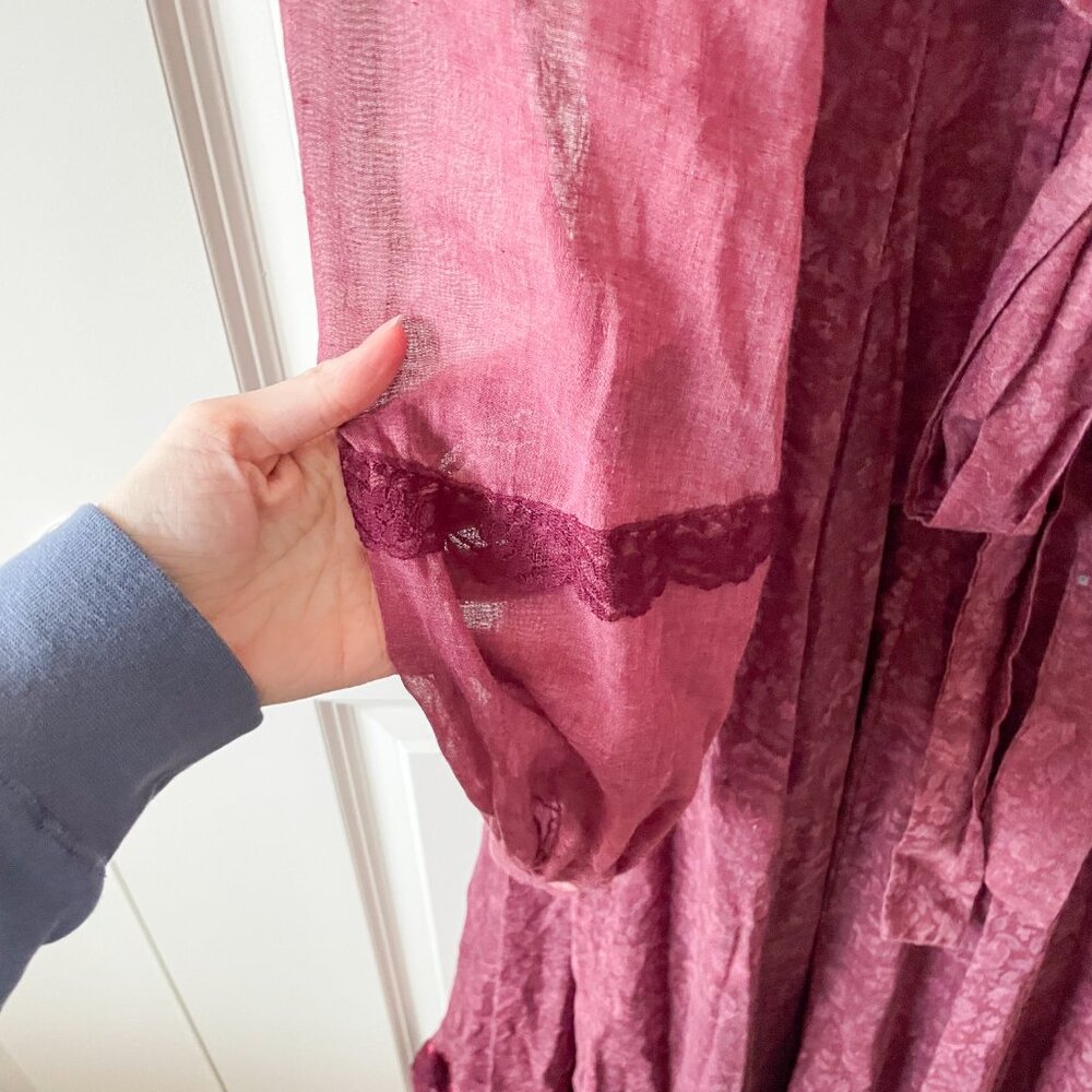 Vintage Gunne Sax by Jessica McClintock Maroon/Purple Dress - Picture 13 of 14